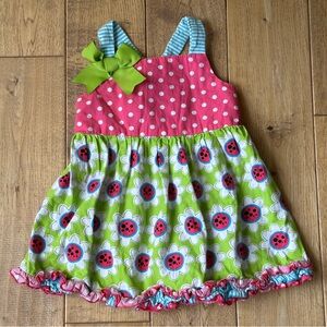 Rare Editions Polka Dots and Floral Ruffle Hem Top size 4T